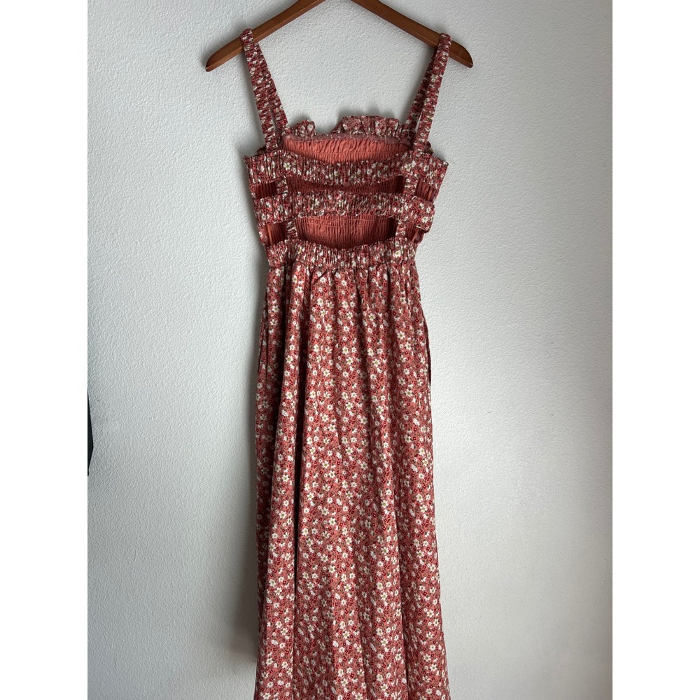 English Factory Rust Floral Smocked Midi Dress - Picture 4 of 6